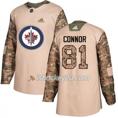 Mænd NHL Winnipeg Jets Trøje Kyle Connor 81 Adidas 2017-2018 Camo Veterans Day Practice Authentic
